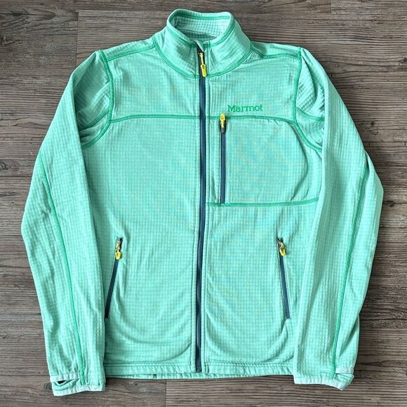 MARMOT PREON MINT TEAL GREEN FULL ZIP SWEATER MENS MEDIUM - Picture 1 of 6